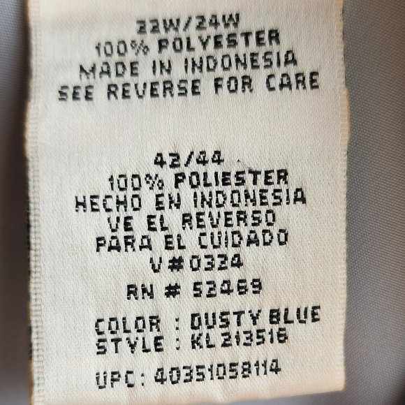 Kathie Lee Collection Vintage Blue Shortsleeve Button Down Blouse Size 22W/24W - Picture 7 of 14